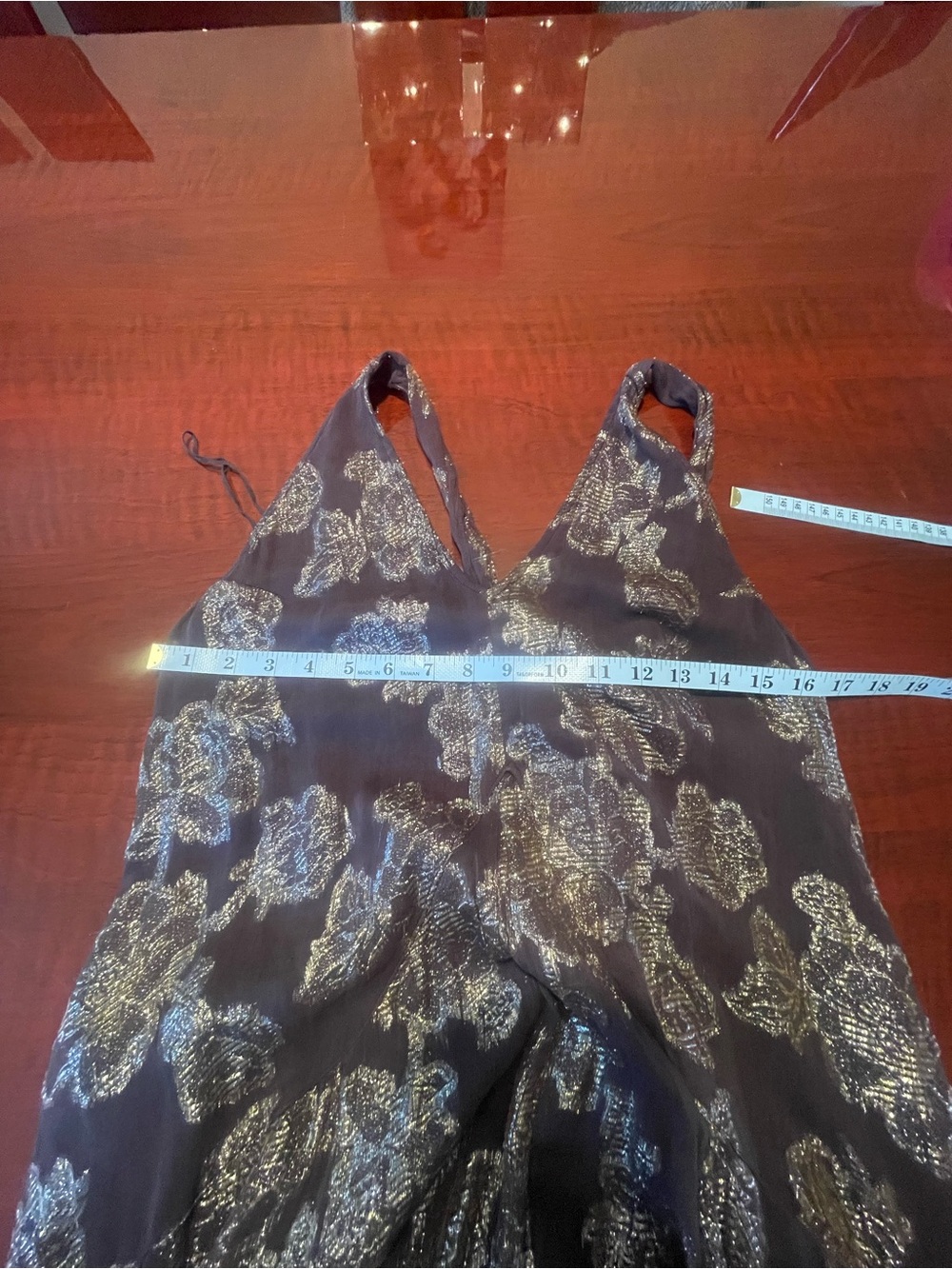 Free People Holding on convertible black and gold foil flowers maxi dress Sz S - Picture 14 of 17